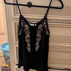 Chic Black Floral Women's Camisole